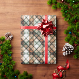 Herbstliche Erde Karo Geschenkpapier