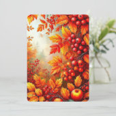 Herbstliche Ernte Blätter & Beeren Einladung | Ele (Stehend Vorderseite)
