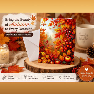 Herbstliche Ernte Blätter & Beeren Einladung   Ele