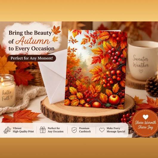 Herbstliche Ernte Blätter & Beeren Einladung | Ele