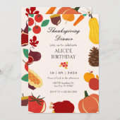 Herbstliche Erntedank - Einladung (Vorne/Hinten)