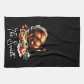 Herbstliche Erntedank Kochen Crew | Fall Holiday Geschirrtuch (Horizontal)