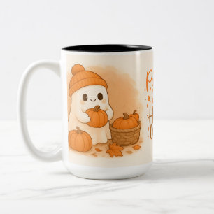 Herbstliche Farmhouse süße Gespenst-Kaffeetasse Wr Zweifarbige Tasse