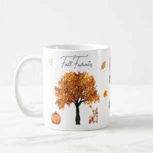 Herbstliche Favoriten Wasserfarbe Vintage Kaffeetasse