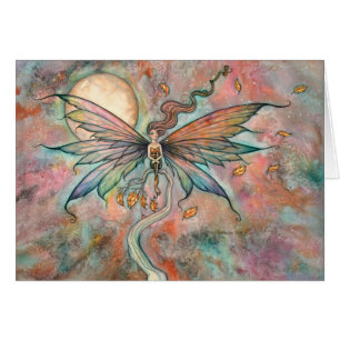 Herbstliche Fee Fantasie Wasserfarben Kunst