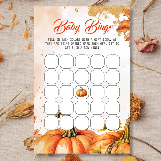 Herbstliche Feier Baby Dusche Bingo Spiel (Von Creator hochgeladen)