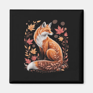 Herbstliche Florale Fuchs Fall Boho Tier Natur Lie Magnet