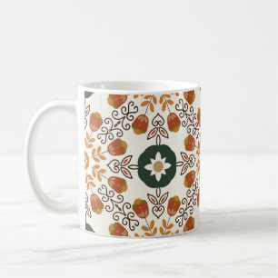 Herbstliche florale Geometrie, vintage nahtlos. Kaffeetasse