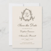 Herbstliche Florale Monogramm-Foto Save The Date (Vorderseite)