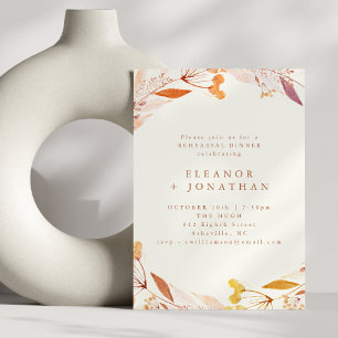 Herbstliche Florale Wasserfarbe Boho Probeessen Einladung