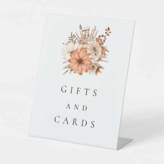 Herbstliche Florals Geschenke und Karten Hochzeit Sockelschild (Vorderseite)