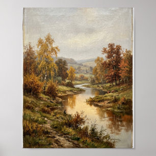 Herbstliche Flusslandschaft I Poster