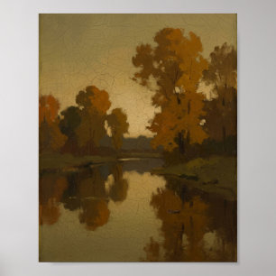 Herbstliche Flusslandschaft II Poster