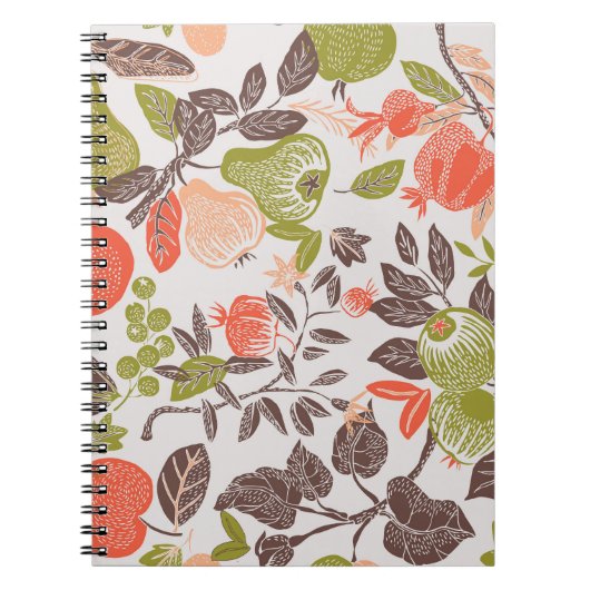 Herbstliche Früchte-Dekorfliese Design. Notizblock (Vorderseite)