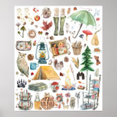 Herbstliche Fülle | Rustikale Wasserfarben-Illustr Poster (Vorne)