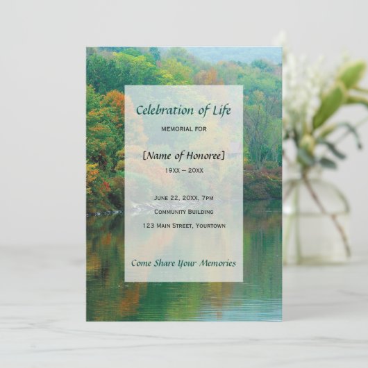 Herbstliche Gedenkfeier am See Einladung (Stehend Vorderseite)