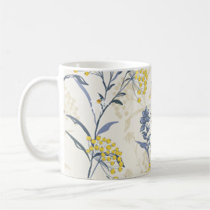 Herbstliche gelbe Beeren Blätter, farbige Nahtlosi Kaffeetasse