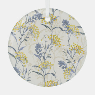 Herbstliche gelbe Beeren Blätter, farbige Nahtlosi Ornament Aus Glas