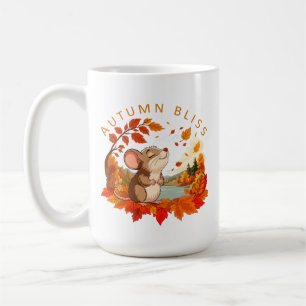 Herbstliche Glückseligkeit Süße Kleine Maus Kaffee Kaffeetasse