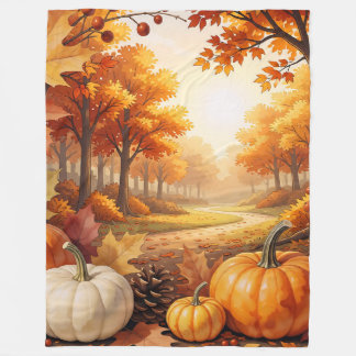 Herbstliche Goldene Trendige Thanksgiving-Kollekti Fleecedecke