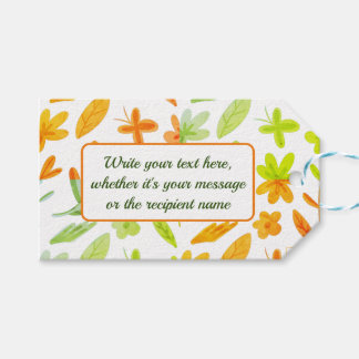 Herbstliche Herbstblätter in Grün Orange Geschenk Geschenkanhänger