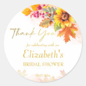 Herbstliche Herbstblätterung: Brautparty lädt ein, Runder Aufkleber (Vorderseite)