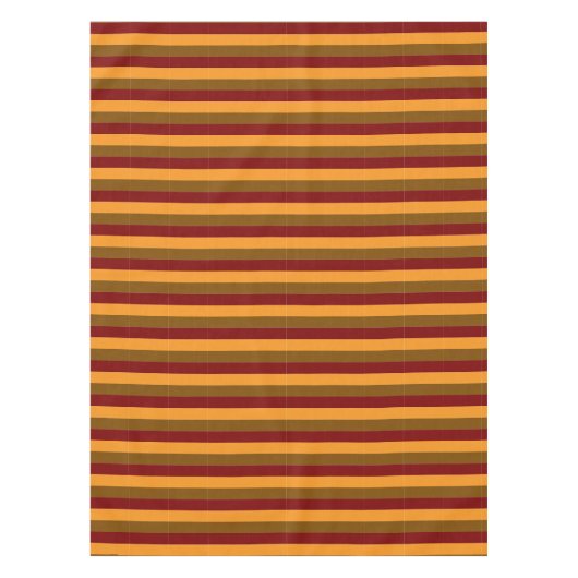 Herbstliche Herbstfarben Orange Maroon Brown Strei Tischdecke (Vorderseite)