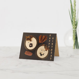 Herbstliche Herbstkarte mit Blätter Dankeskarte