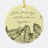 Herbstliche Herbstlaub Bleibe Personalisierter Nam Keramik Ornament (Vorne)