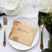 Herbstliche Herbstlaub Creme Background Foto QR Co All In One Einladung