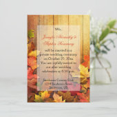 Herbstliche Herbstlaub Empfang nur Feier Einladung (Stehend Vorderseite)