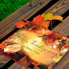 Herbstliche Herbstlaub glücklich Thanksgiving Feiertagspostkarte