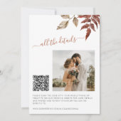 Herbstliche Herbstlaub in einem QR-Code Einladung (Rückseite)