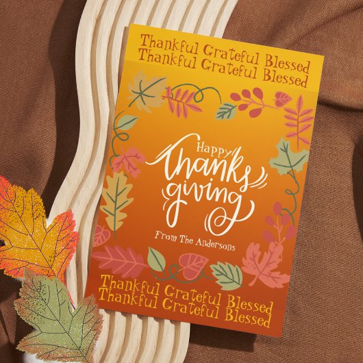 Herbstliche Herbstlaub Niedlich Modernes Glückspil Postkarte