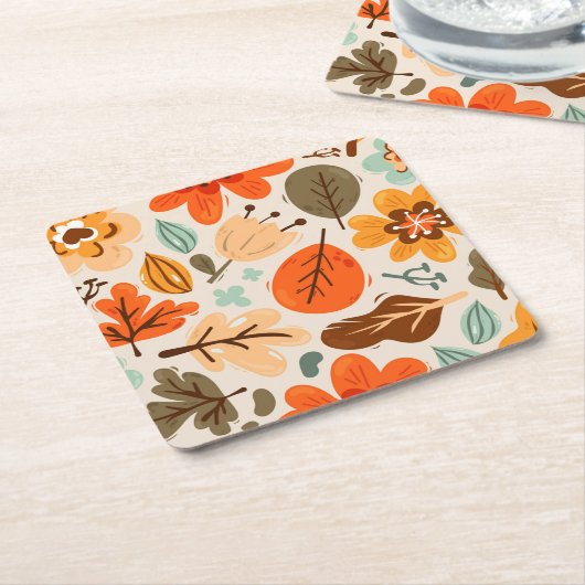 Herbstliche Herbstlaub Papier Untersetzer (angewinkelt)