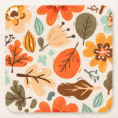 Herbstliche Herbstlaub Papier Untersetzer (Vorderseite)