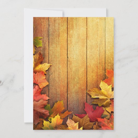 Herbstliche Herbstlaub UAWG AUF VORDERSEITE Einladung (Rückseite)