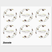 Herbstliche Herbstlaub Wirbel Rustikale Hochzeit Runder Aufkleber (Blatt)