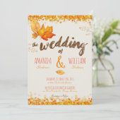 Herbstliche Herbstlaube Einladung zur Hochzeitsfei (Stehend Vorderseite)