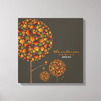 Herbstliche Herbstlaube Pop Baumfamilie Leinwand