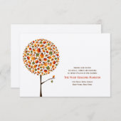 Herbstliche Herbstlaube Pop Tree Hochzeitsempfang Einladung (Vorne/Hinten)