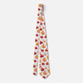 Herbstliche Herbstlaube Terracotta Brown Boho Hoch Krawatte (Rückseite)