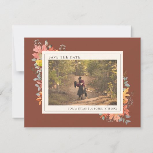 Herbstliche Herbstlaube Terracotta Wedding Foto Save The Date (Vorderseite)