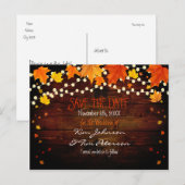 Herbstliche Herbstlichter Rustikale Postkarte Datu (Vorne/Hinten)