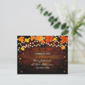 Herbstliche Herbstlichter Rustikale Postkarte Datu (Stehend Vorderseite)