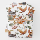 Herbstliche Herbstmuster in Terracotta, Grün, Rost Geschenkpapier Set (Beispiel)