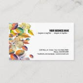 Herbstliche Hintergrundfarbe mit Blätter Visitenkarte (Rückseite)