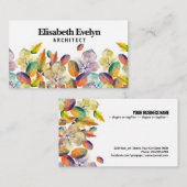 Herbstliche Hintergrundfarbe mit Blätter Visitenkarte (Vorne/Hinten)