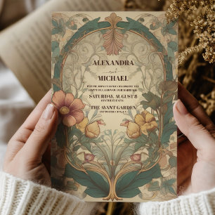 Herbstliche Hochzeit Art Nouveau Einladung