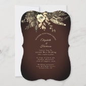 Herbstliche Hochzeit der Wasserfarbe Mocha Brown Einladung (Vorderseite)